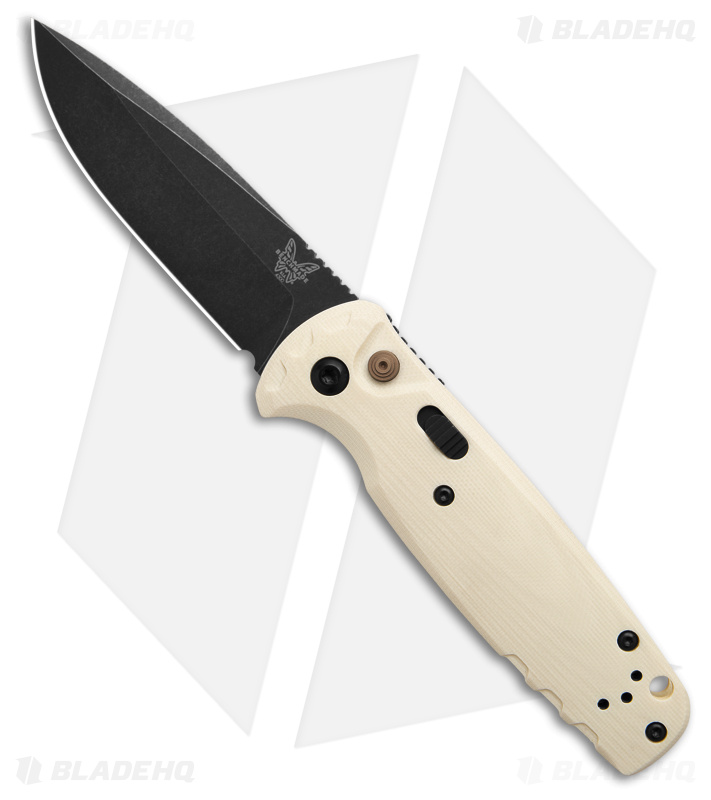 Benchmade CLA MagnaCut Automatic Knife Ivory G-10 (3.4" DLC SW) 4300BK-03