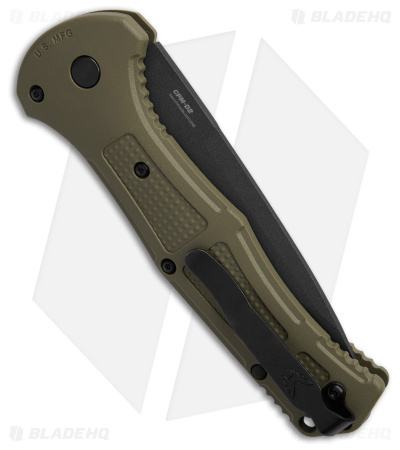 Benchmade Claymore Tanto Automatic Knife OD Green (3.6" Black Serr) 9071SBK-1