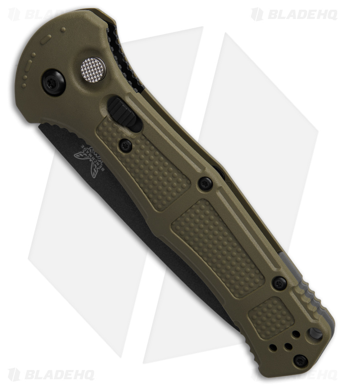 Benchmade Claymore Tanto Automatic Knife OD Green (3.6" Black Serr) 9071SBK-1