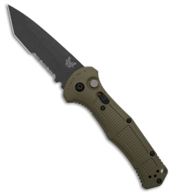 Benchmade Claymore Tanto Automatic Knife OD Green (3.6" Black Serr) 9071SBK-1