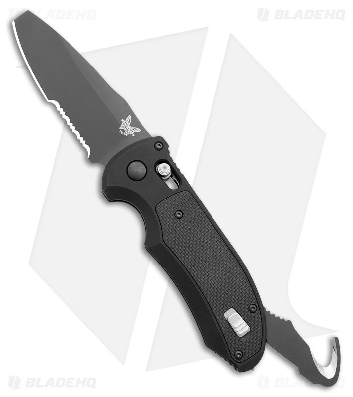 Benchmade Triage Automatic Knife Black (3.35" Black Serr) 9160SBK