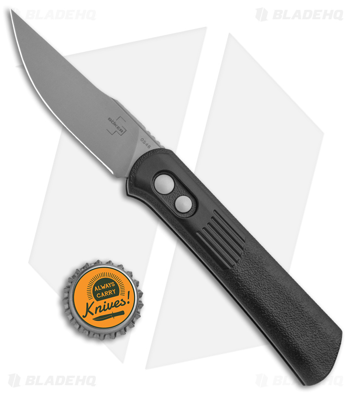 Boker Lundquist Alluvial Automatic Knife Black (3" Bead Blast)