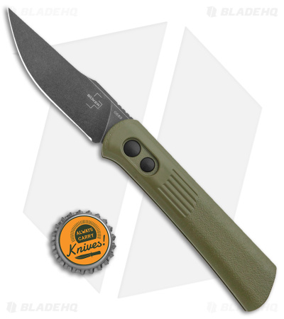 Boker Lundquist Alluvial Automatic Knife OD Green (3" Black SW)