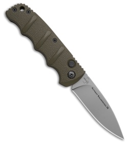 Boker Kalashnikov Automatic Left Handed Knife OD Green Aluminum  (3.25"BB D2)