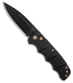 Boker Kalashnikov Drop Point Automatic Knife Bronze Accents (3.25&quot; Black D2) | 207639