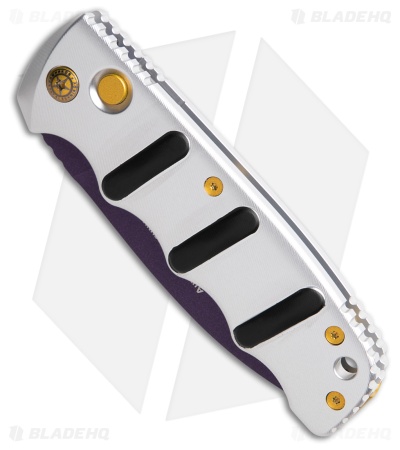 Boker Purple Sabre Kalashnikov Dagger Auto Knife Silver Al (3.25" Purple D2)