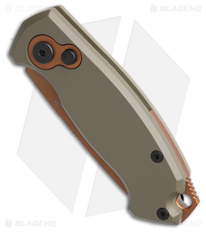 Boker Vox Kompakt Automatic Knife OD Green Aluminum Copper