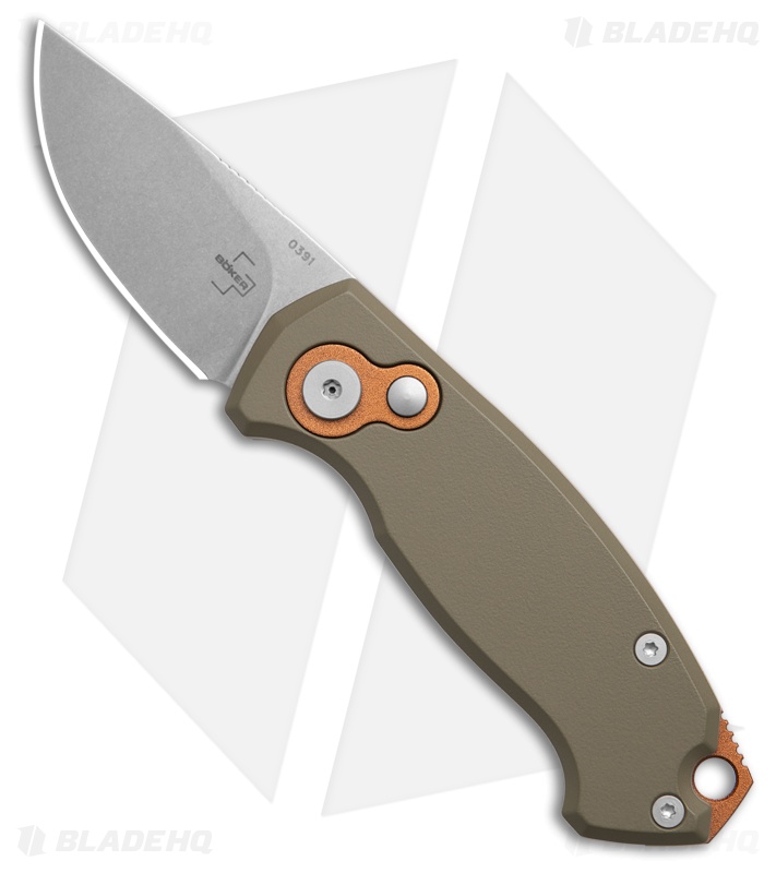 Boker Vox Kompakt CA Legal Automatic Knife OD Green Aluminum (1.9" SW D2) 