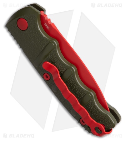 Boker Kalashnikov Red Dawn Mini Automatic Knife Green Aluminum (2.5" Red)