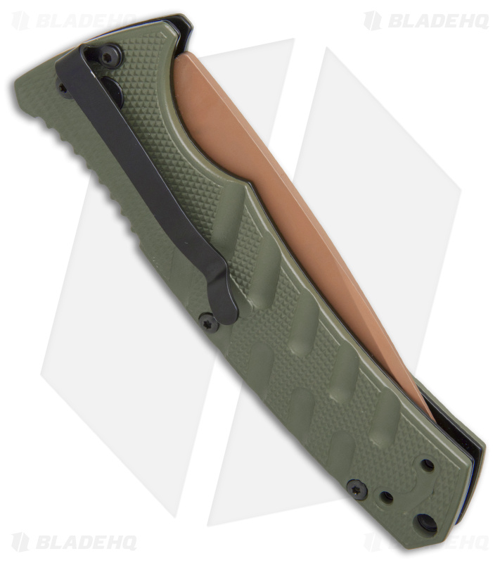 Boker Strike Tanto Desert Warrior Automatic Knife OD Green