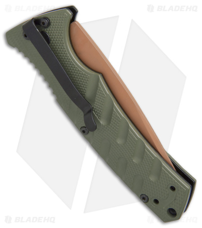 Boker Strike Tanto Desert Warrior Automatic Knife OD Green