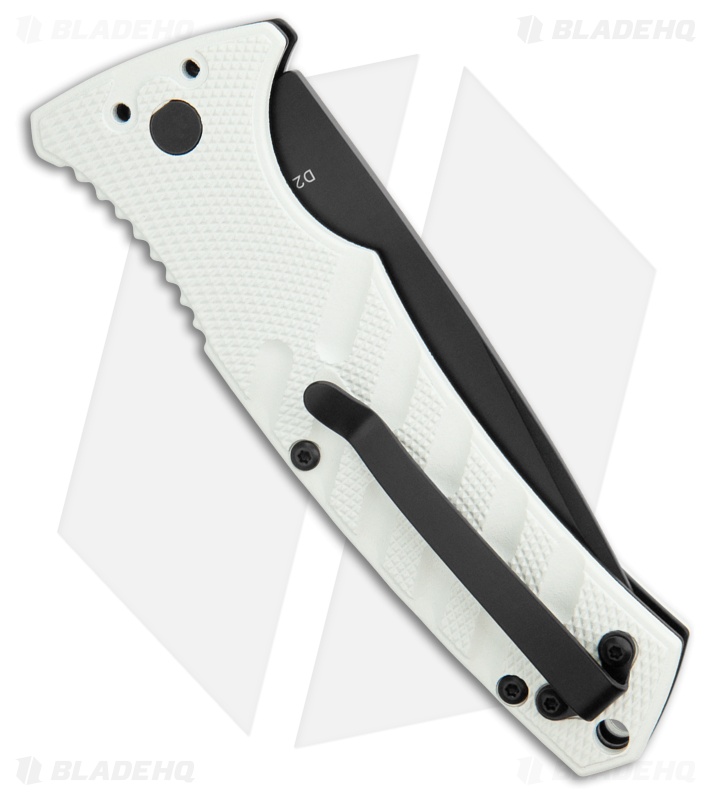 Boker Strike Drop Point Automatic Knife Imperial White (3.25" D2 Black)