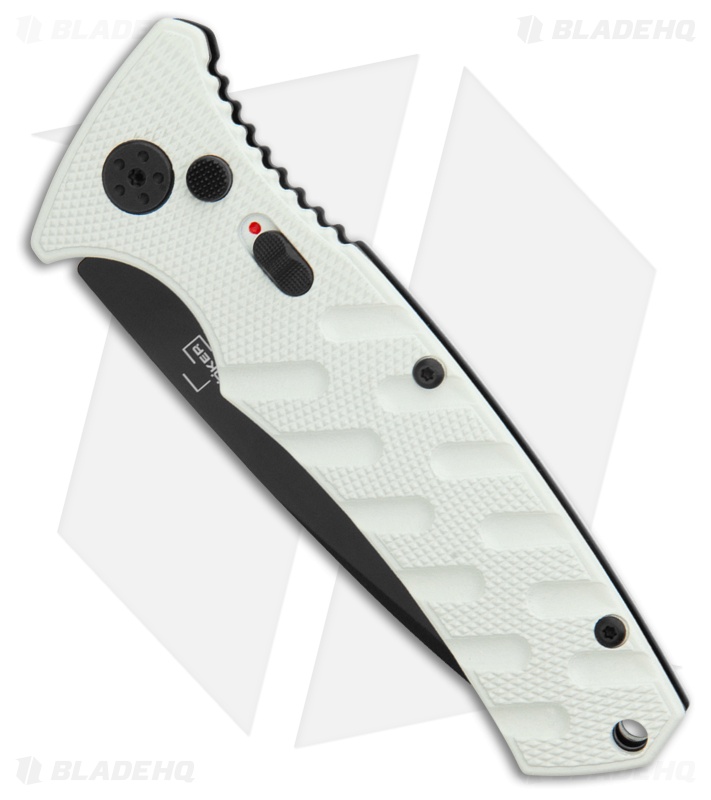 Boker Strike Drop Point Automatic Knife Imperial White (3.25" D2 Black)