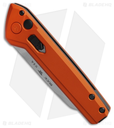 Buck Knives 838 Deploy Wharncliffe Automatic Knife Orange Aluminum (3.1" Satin)