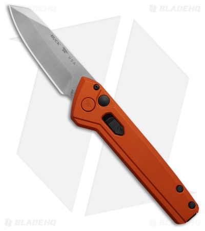 Buck Knives 838 Deploy Wharncliffe Automatic Knife Orange Aluminum (3.1" Satin)