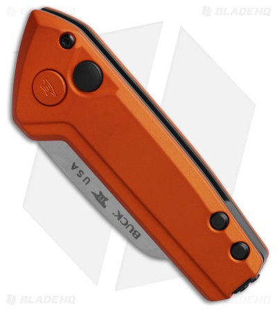 Buck Knives 839 Mini Deploy Wharncliffe Automatic Knife Orange Al (1.75" Satin)