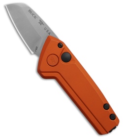 Buck Knives 839 Mini Deploy Wharncliffe Automatic Knife Orange Al (1.75" Satin)