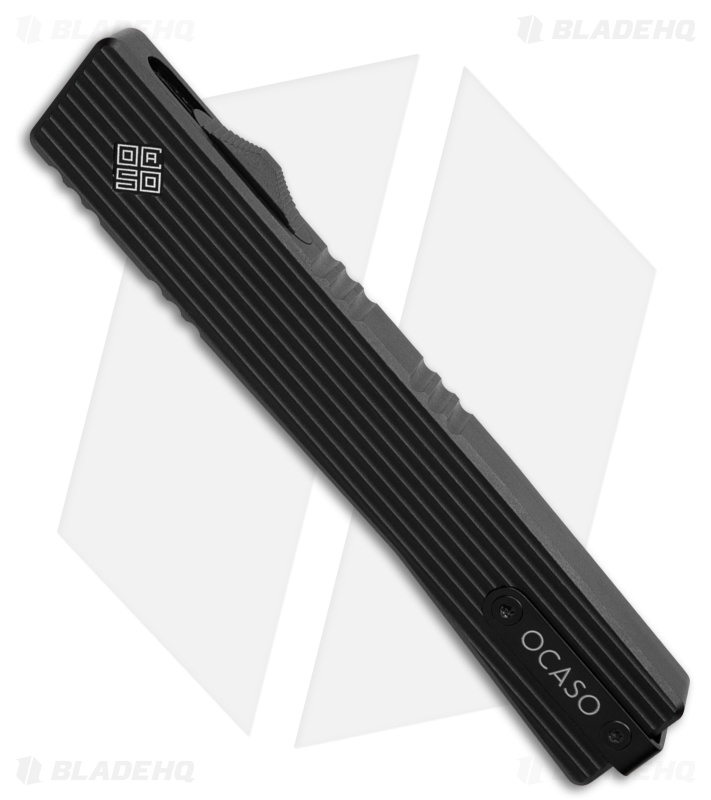 Ocaso Lucent Large D/A OTF Automatic Knife Black Pinstripe (3.5" Black) 18LPB
