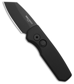 Pro-Tech Runt 5 Reverse Tanto Automatic Knife Black Aluminum (1.9" DLC)