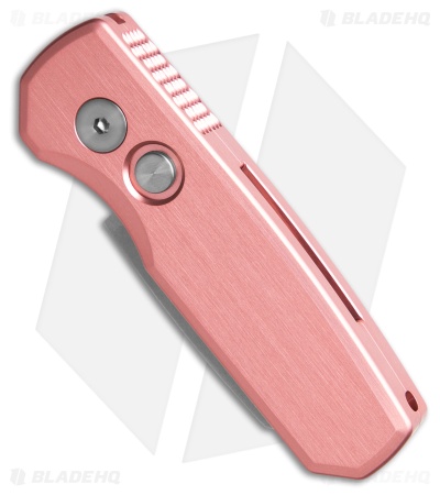 Pro-Tech Runt 5 Reverse Tanto Automatic Knife Pink Aluminum (1.9" Stonewash)