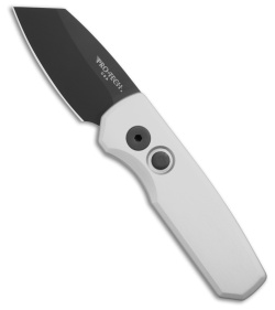 Pro-Tech Runt 5 Reverse Tanto Automatic Knife Silver Aluminum (1.9" DLC)