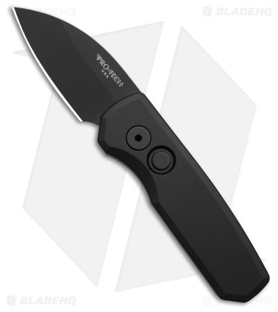 Pro-Tech Runt 5 Wharncliffe Automatic Knife Black (1.9" Black DLC MagnaCut) 