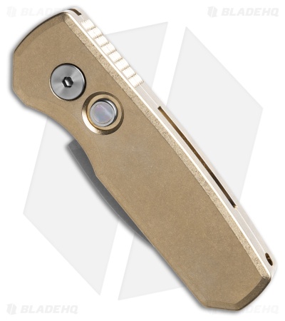 Pro-Tech Runt 5 Wharncliffe Automatic Knife Bronze Aluminum (1.9" SW)