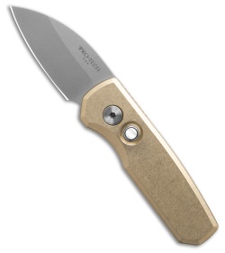 Pro-Tech Runt 5 Wharncliffe Automatic Knife Bronze Aluminum (1.9" SW)