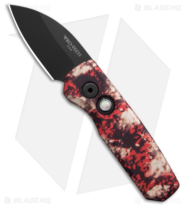 Pro-Tech Runt 5 Wharncliffe Automatic Knife Crimson Tiger Camo (1.9" Black)