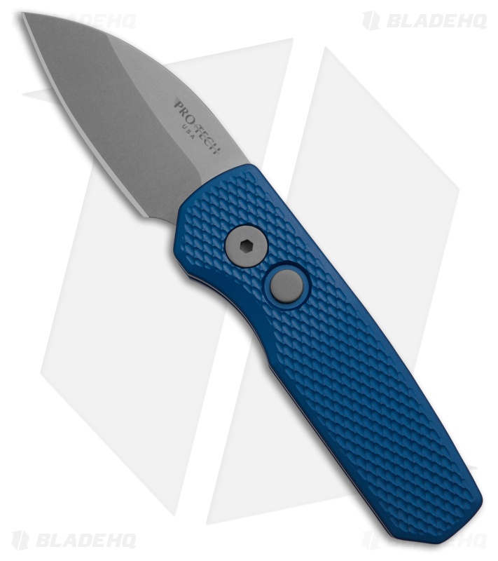 Pro-Tech Runt 5 Wharncliffe Automatic Knife Textured Blue (1.9" SW MagnaCut)