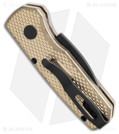 Pro-Tech Runt 5 Wharncliffe Knife Textured Bronze Aluminum (1.9" DLC Black)