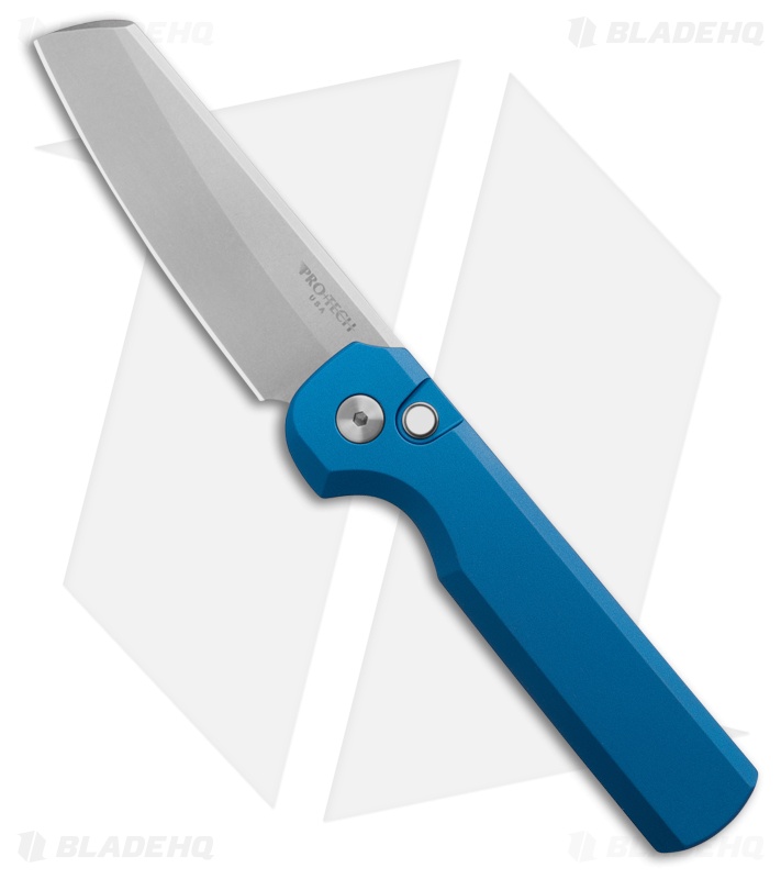 Pro-Tech Slimfoot Automatic Knife Blue Aluminum (3.1" Stonewash MagnaCut)