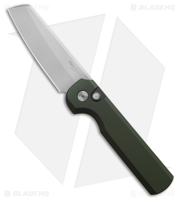 Pro-Tech Slimfoot Automatic Knife Green Aluminum (3.1" Stonewash MagnaCut) 