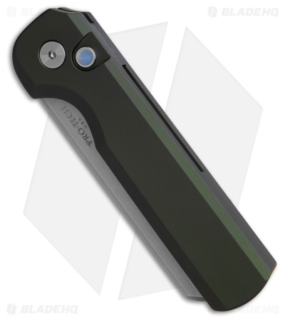 Pro-Tech Slimfoot Automatic Knife Green Aluminum (3.1" Stonewash MagnaCut) 