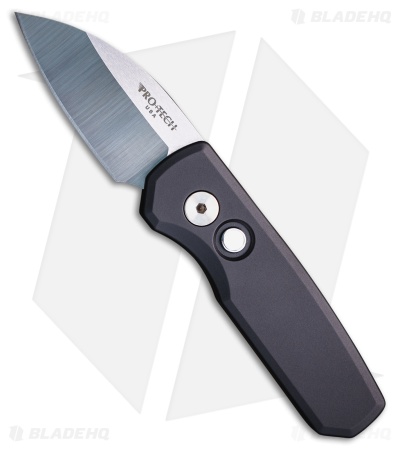 Pro-Tech Runt 5 Wharncliffe Auto Knife Smooth Black Aluminum (1.9" Machine Sat)
