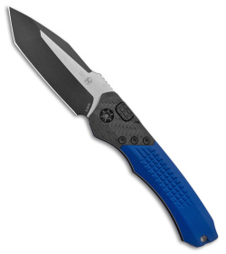 Heretic Knives Wraith Automatic Knife CF/Blue Aluminum (3.75" Two Tone Black) 