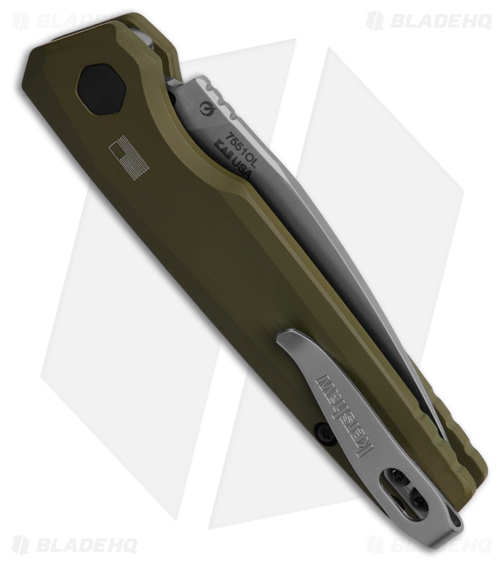 Kershaw Launch 18 Automatic Knife Olive Aluminum (2.8" Satin)