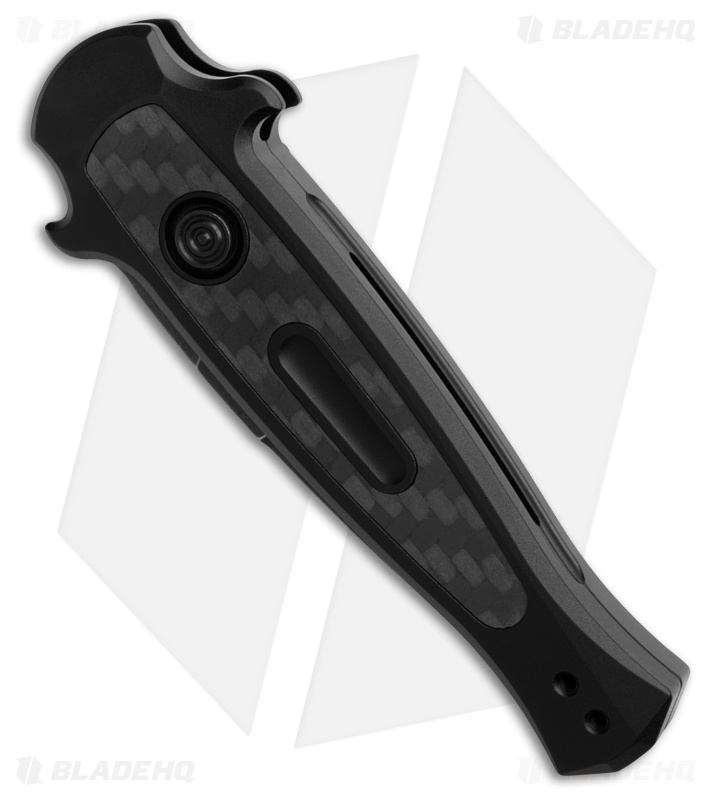 Kershaw Launch 12 Mini Stiletto Button Lock Knife Black AL/CF (2.5" Black SW)