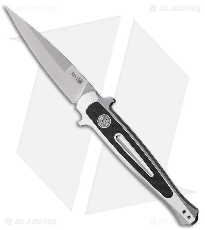 Kershaw Launch 8 Stiletto Automatic Knife Raw Aluminum (3.5" Stonewash)