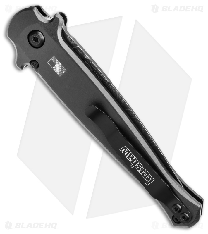 Kershaw Launch 8 Stiletto Automatic Knife Gray/CF (3.6" Damascus) *DISC*