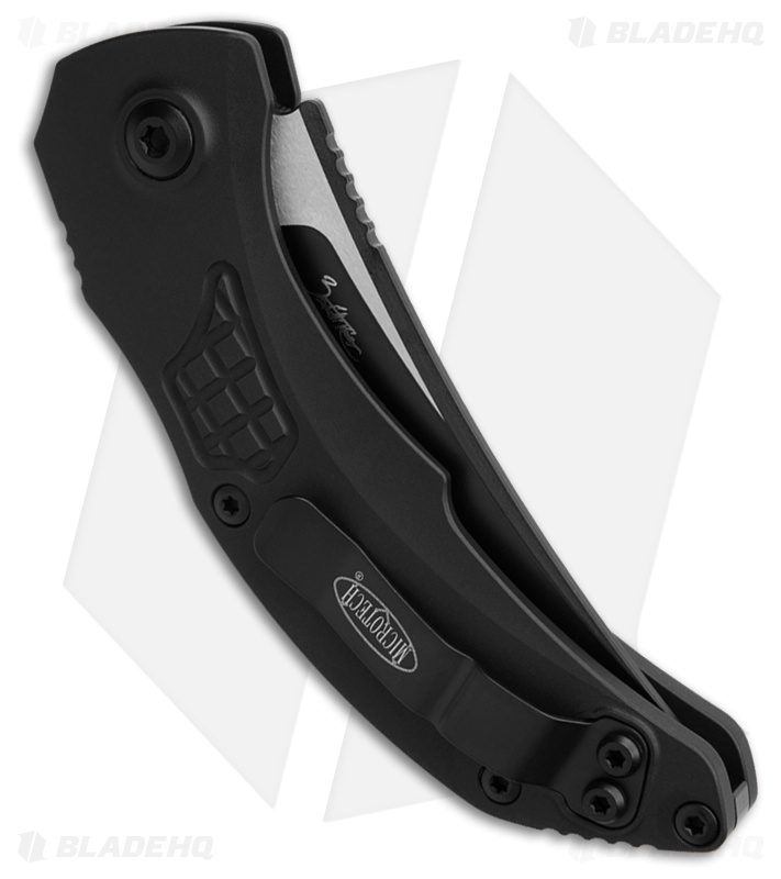 Microtech Brachial S/E Automatic Knife Black Aluminum (3.25" Black Serr) 268A-3T