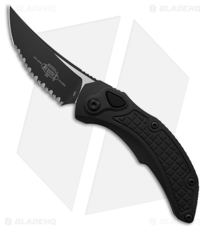 Microtech Brachial S/E Automatic Knife Black Aluminum (3.25" Black Serr) 268A-3T