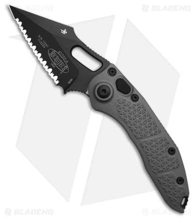 Microtech Stitch-A S/E Automatic Knife Natural Clear Al (3.75" Black Full Serr)