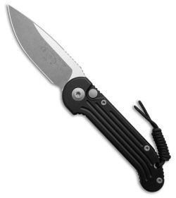 Microtech LUDT Automatic Knife Black Aluminum (3.4" Apocalyptic) 135-10AP