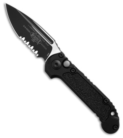 Microtech LUDT Gen III S/E Automatic Knife Black Aluminum (3.5" Black Serr)
