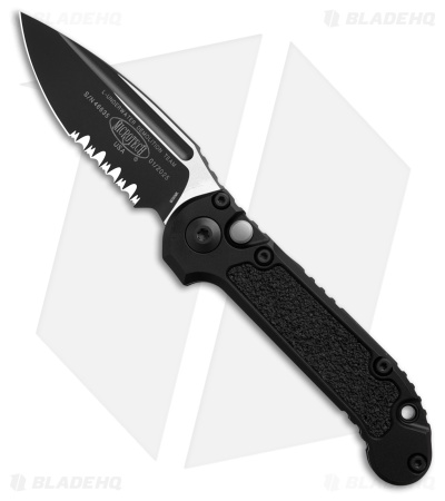 Microtech LUDT Gen III S/E Automatic Knife Black Aluminum (3.5" Black Serr)