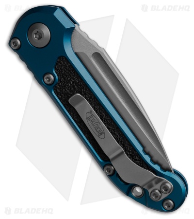 Microtech LUDT Gen III S/E Automatic Knife Blue Aluminum + 3M (3.5" Stonewash)