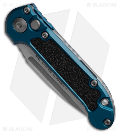 Microtech LUDT Gen III S/E Automatic Knife Blue Aluminum + 3M (3.5" Stonewash)