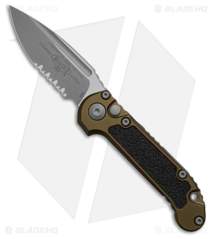 Microtech LUDT Gen III S/E Automatic Knife OD Green Aluminum (3.5" Apoc Serr)