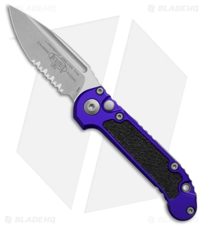 Microtech LUDT Gen III S/E Automatic Knife Purple Aluminum (3.5" SW Serr)